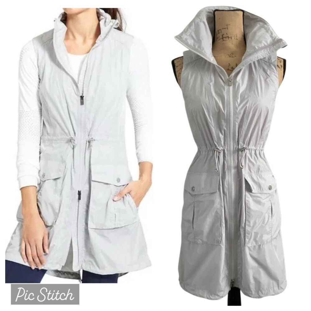 EUC Athleta Gray City Slicker Long Vest/Dress - XXS